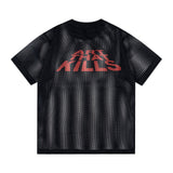 Gallery Dept T-Shirt Alphabet Print Hollow Mesh Short Sleeve T-Shirt