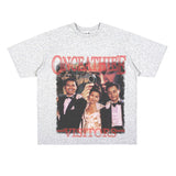 Film Star T Shirt Cotton Short Sleeve Loose round Neck Retro Nostalgic Heavy Printed T-shirt