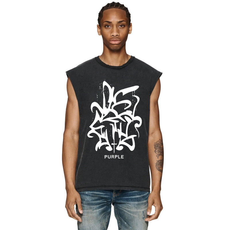 Purple Brand Distressed Tank T Shirts Distressed Sleeveless T-shirt Vest