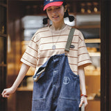 Mariner Shirt Mariner Women's Clothing Japanese-Style Retro round Neck Striped Loose Casual Navy-Striped Shirt