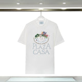Casablanca T Shirts Spring/Summer Print Loose Cotton Short Sleeve T-Shirt