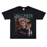 Film Star T Shirt Stephen Chow King of Comedy Cotton Short Sleeve Loose Retro T-shirt for Men