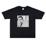 Film Star T Shirt Loose Street Cotton Small Neckline T-shirt for Men and Women