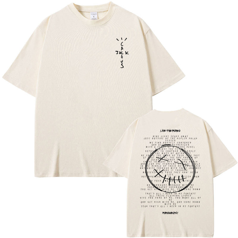 Limited Cactus Jack Tshirt Male Pure Cotton Tees Men Women