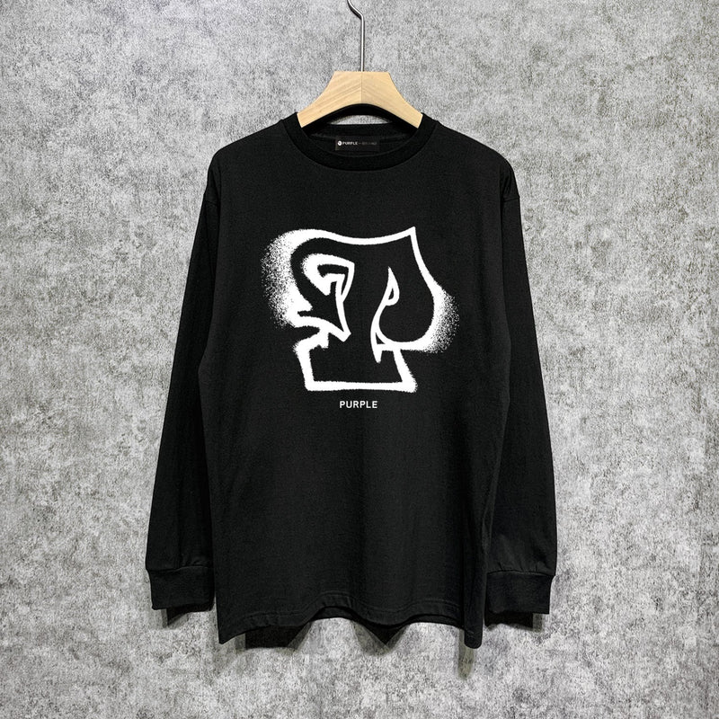 Purple Brand Long Sleeve T-Shirt Fashion Loose Long Sleeve Top