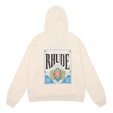 Rhude Hoodie Playing Cards Pure Cotton Men's and Women's Hoodie