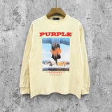 Purple Brand Long Sleeve T-Shirt Fashion Loose Long Sleeve Top