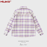 MIJKO Mens Jacket Plaid Loose Jacket Unisex