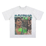 Film Star T Shirt Trendy Cotton Short Sleeve Loose round Neck Retro Heavy T-shirt