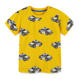 Boy T Shirt Summer Cartoon Printed Short-Sleeved T-shirt Boys' T-shirt Knitted Cotton round Neck