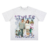 Film Star T Shirt Loose Heavy Crew Neck Street T-shirt