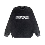 Purple Brand Distressed Long Sleeve Shirt Fashion Distressed Loose Long-sleeved Top