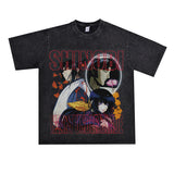 Film Star T Shirt Cartoon Anime Movie Jia He Fa Ren Post Loose Retro Street Cotton T-shirt