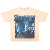 Film Star T Shirt Cotton Loose Nostalgic Short Sleeve American Retro Fashion Printed Design T-shirt for Men