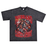 Basket Ball Star T Shirt Basketball Print Carmelo Anthony Washed Distressed T-shirt Loose