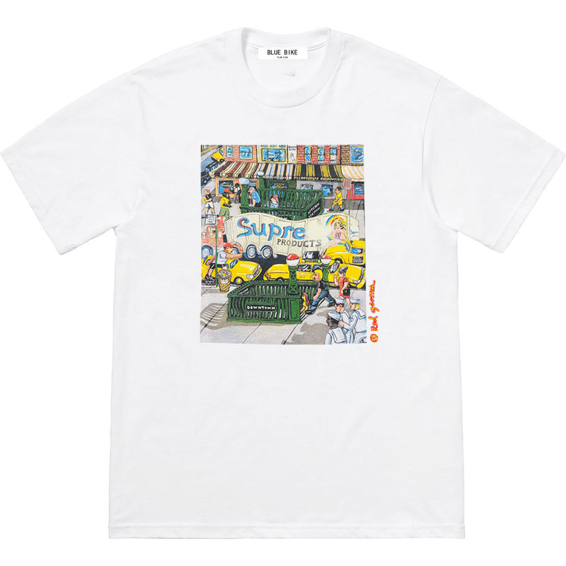 Men T-shirts 22SS Manhattan Tee Manhattan Cartoon Street View Short Sleeve T-Shirt Crew Neck
