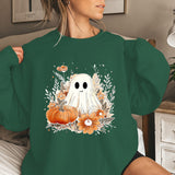 Fashion Halloween Ghost Pumpkin Print Round Neck