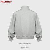 MIJKO Mens Jacket Cardigan Grey Cotton Jacket