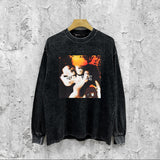 Purple Brand Distressed Long Sleeve Shirt Fashion Distressed Loose Long-sleeved Top