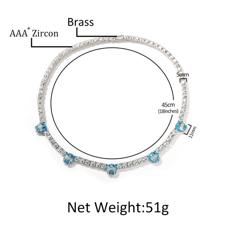 Chains Hip Hop 5mm Tennis Chain Copper with Zircon St. Valentine's Spectrum