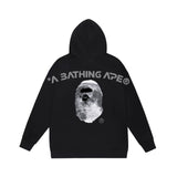 Bathing Ape Hoodie Autumn/Winter Letter Print Loose Hoodie Pullover Ape Sweater