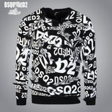 Dsq2 Hoodie DSQ Lian D2 Autumn and Winter Printing Sweater Trendy Men