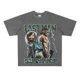 Film Star T Shirt Loose Heavy Retro Street Cotton American T-shirt for Men and Women