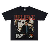 Film Star T Shirt Hong Kong Film Cradle to the Grave Loose Retro Street Cotton T-shirt Men and Women