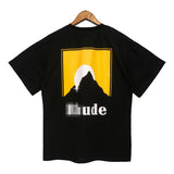 Rhude T Shirt Classic Sunset Theme Printed Short Sleeve T-Shirt