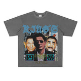 Film Star T Shirt Loose American Retro Street Cotton T-shirt for Men and Women