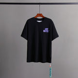 Off Whtie T Shirts Hand Print Male And Female Trendy Brand Short Sleeve