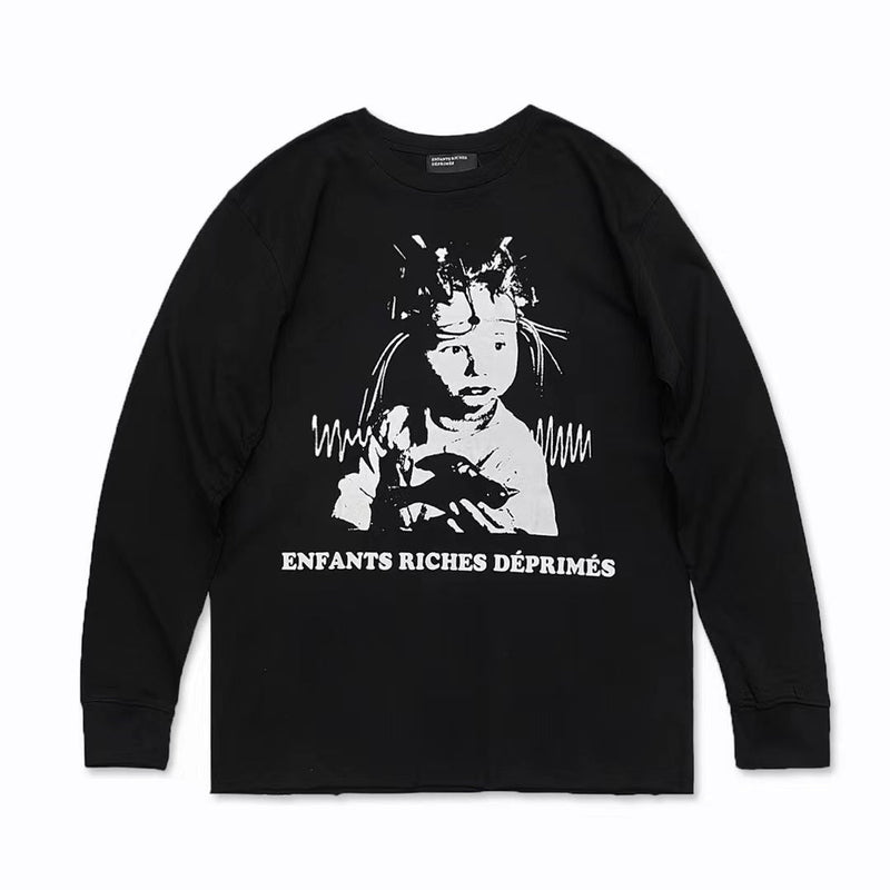 ERD Sweatshirt Farewell to the Ground Printed Punk Rock round Neck Long Sleeve T-shirt