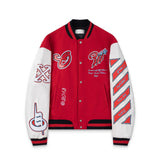Off White Jacket Spring and Autumn OW Cartoon Scorpion Pattern Baseball Jacket Jacket