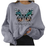 Women Printing Sweatshirts Casual Loose Short Pullover