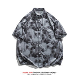 Men Shirts Summer Short Sleeve Printed Shirt Men's Loose Casual