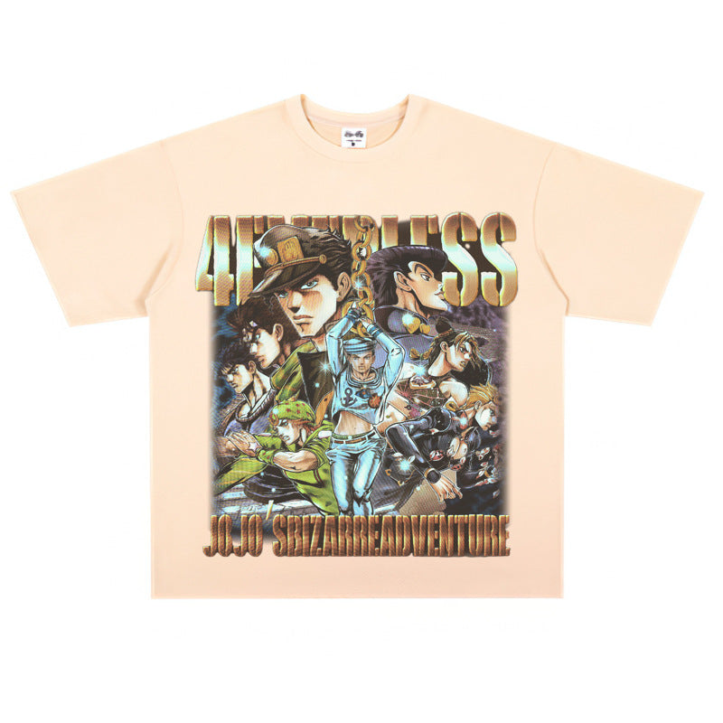Film Star T Shirt Short Sleeve Loose Retro American Style Trend Cotton T-shirt