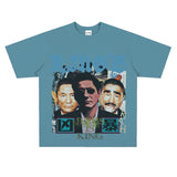 Film Star T Shirt Loose American Retro Street Cotton T-shirt for Men and Women