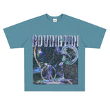 Film Star T Shirt Cotton Short Sleeve Loose Retro Design round Neck Heavy T-shirt Men