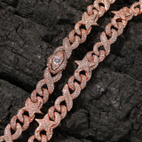 Chains Hip Hop 10MM Necklace Full of Diamond Pentagram Cuban Chain St. Valentine's Spectrum