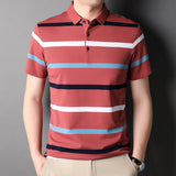 Mariner Shirt Summer Casual Loose-Fitting T-shirt Striped Fashion Lapel Polo Shirt