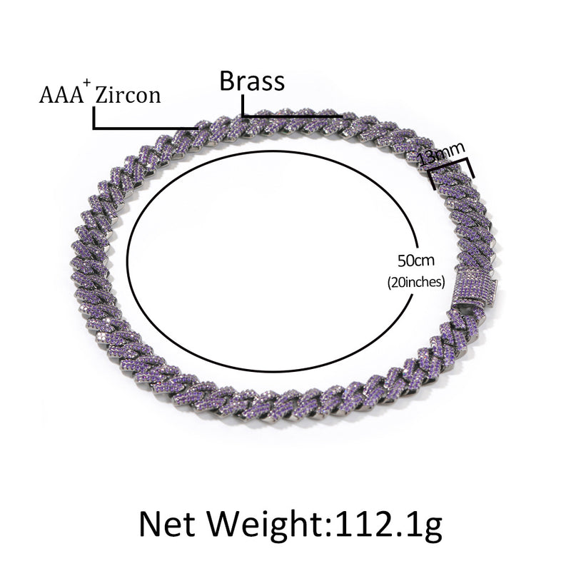 Chains Hip Hop Copper Zircon Chain Vintage Plated Cuban Chain St. Valentine's
