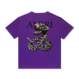 Amiri T Shirt Printed Casual Hip Hop round Neck Short Sleeve T-shirt
