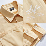 Men Shirts Summer Cotton Short Sleeve Shirt Men's Loose All-Match Casual
