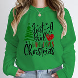 Just A Girl Who Loves Christmas Print Pullovers Women