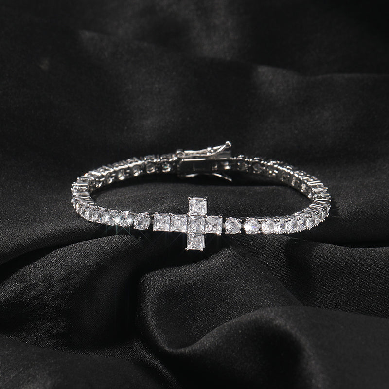 Chains Hip Hop 4MM Cross Copper Zircon Tennis Chain Necklace St. Valentine's Spectrum