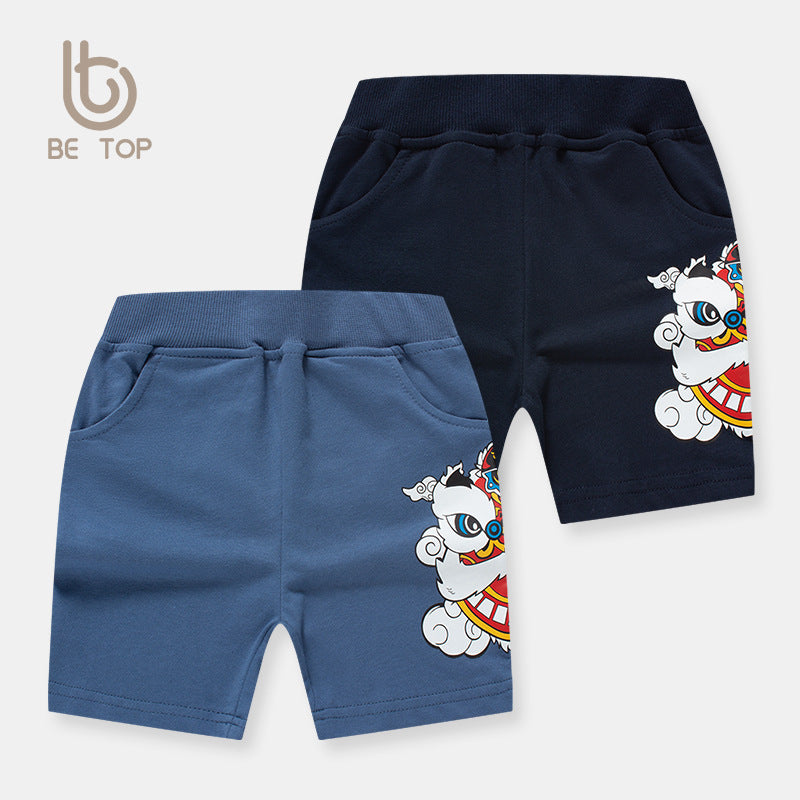 Boy Shorts Shorts Boys' Cropped Pants National Fashion Baby Summer Clothing Pure Cotton