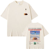 Rapper Kanye West Graduation Bear Double Sided Print T Shirt