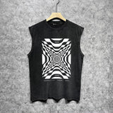 Purple Brand Distressed Tank T Shirts Distressed Sleeveless T-shirt Vest