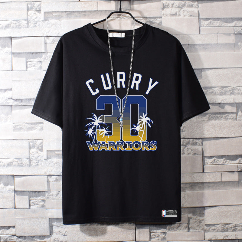 Basketball Sports T Shirt Loose-Fitting Pure Cotton Short Sleeves T-Shirt Boys Basketball Sports Curry