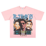 Film Star T Shirt Loose American Retro Street Cotton T-shirt for Men and Women